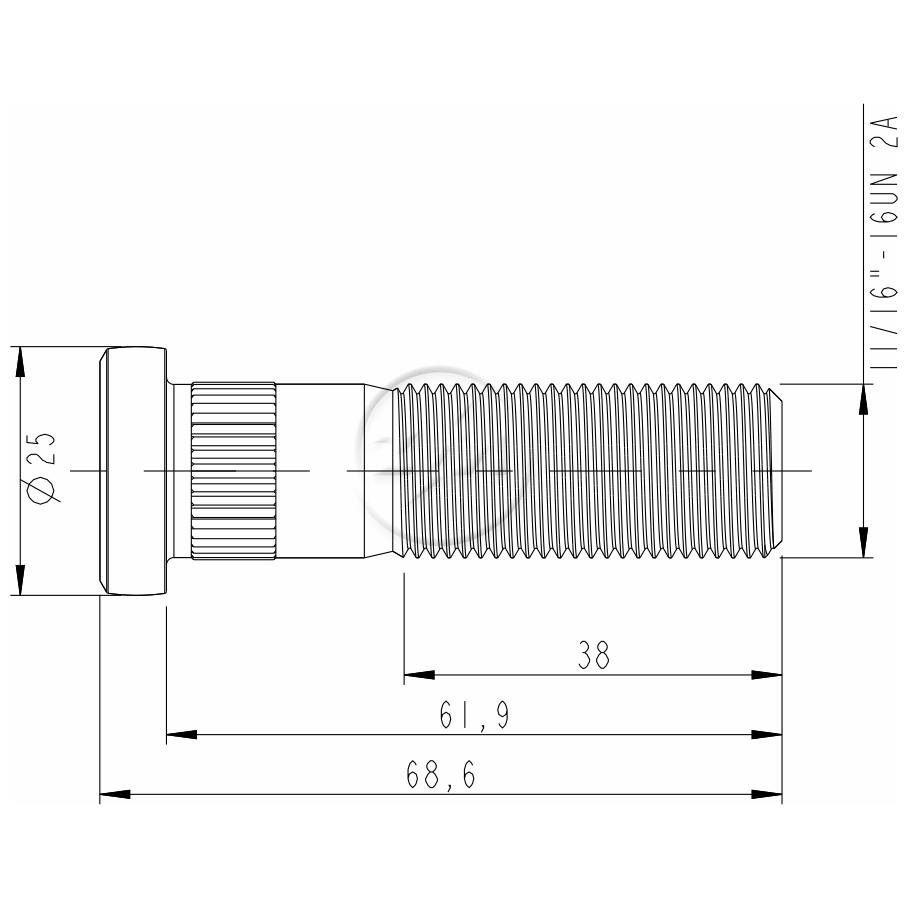 Kit 46 Parafuso de Roda 11/16"-16UN x 61,9/68,6 - ZM - 3011640