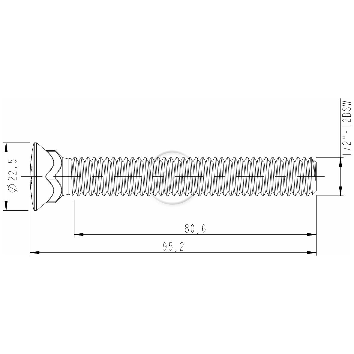 Kit 50 Parafuso Lâmina Trator 1/2"-12BSW x 3.3/4" - ZM - 3012051