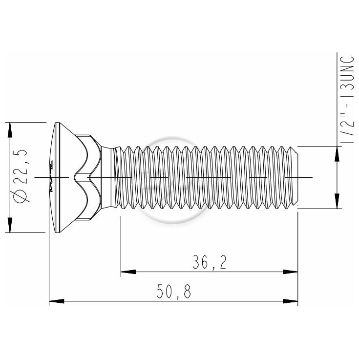 Kit 50 Parafuso da Lâmina Trator 1/2"-13UNC x 2" - ZM - 3012074