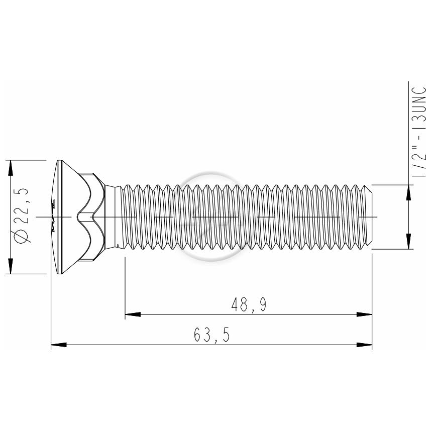 Kit 50 Parafuso Lâmina Trator 1/2"-13UNC x 21/2" - ZM - 3012076