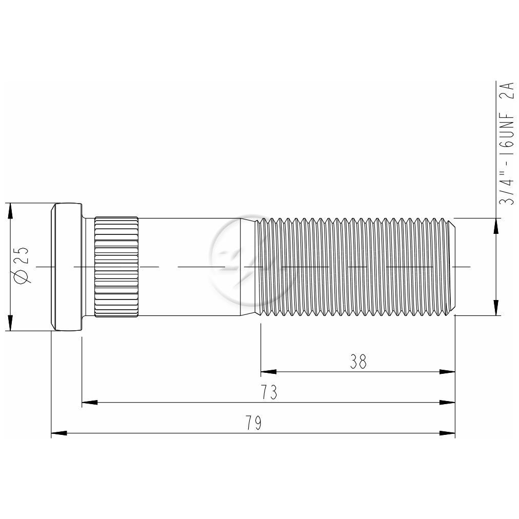 Kit 25 Parafuso de Roda 3/4"-16UNF x 73/79 - ZM - 30.304.30