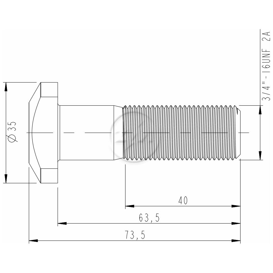 Kit 28 Parafuso de Roda 3/4"-16UNF x 62,4/72,4 - ZM - 3030436