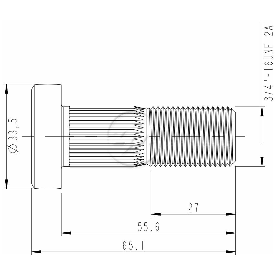 Kit 28 Parafuso de Roda 3/4"-16UNF x 55,6/65,1 - ZM - 3030437