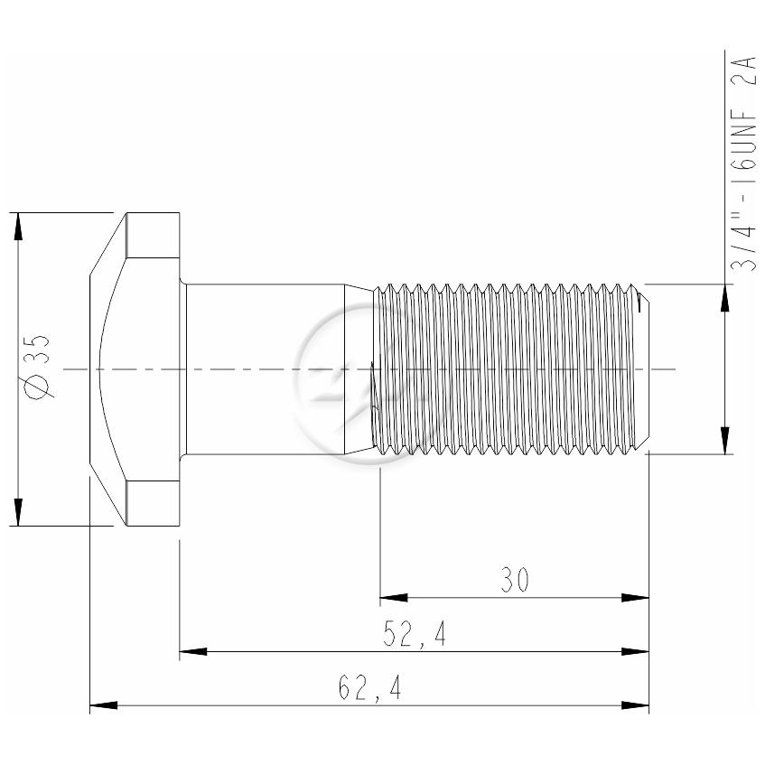 Kit 28 Parafuso de Roda 3/4"-16UNF x 52,4/62,4 - ZM - 3030445
