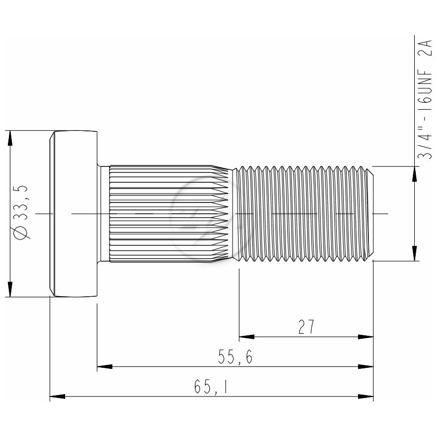 Kit 28 Parafuso de Roda 3/4"-16UNF x 55,6/65,1 - ZM - 3030447