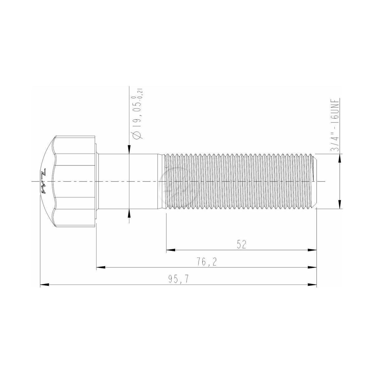 Kit 50 Parafuso da Esteira 3/4"-16UNF x 3" - ZM - 30.304.52