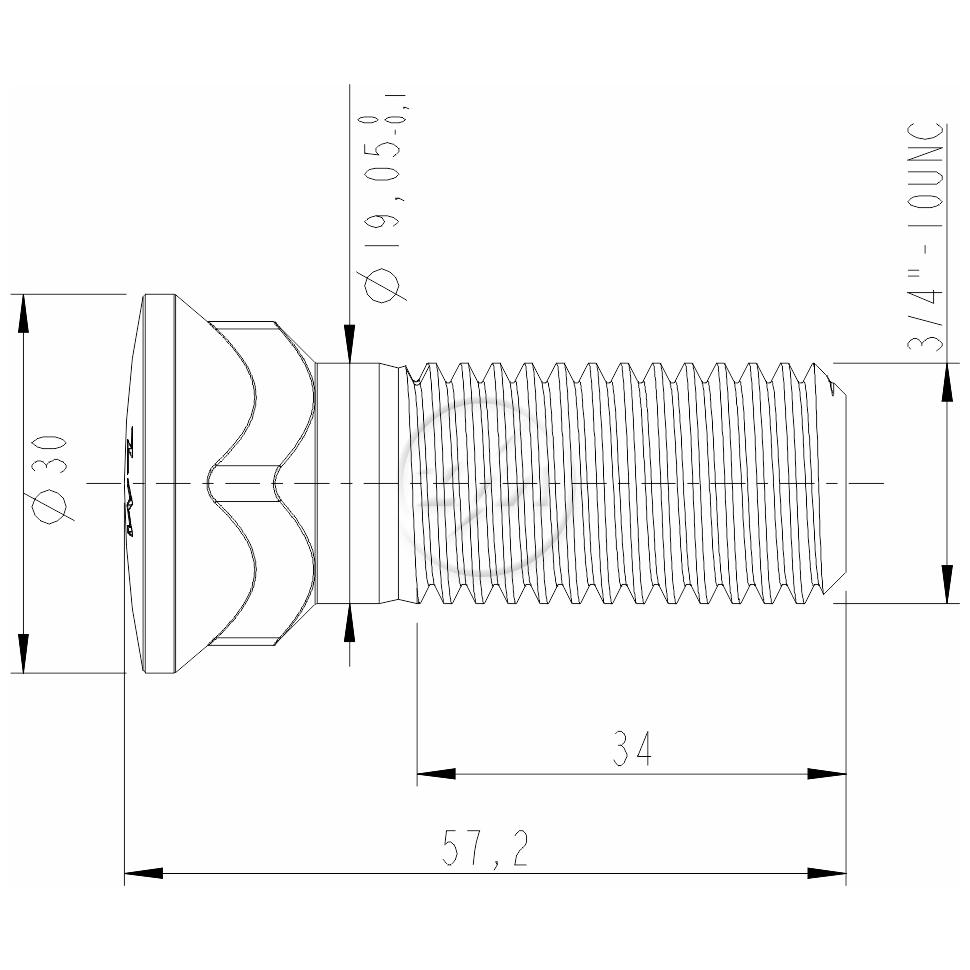 Kit 25 Parafuso Lâmina Trator 3/4"-10UNC x 2,1/4" - ZM - 3034070