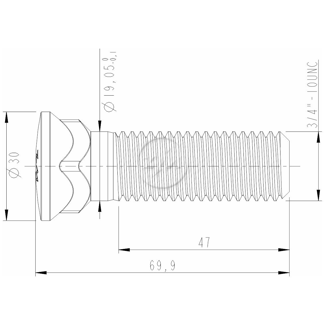 Kit 75 Parafuso Lâmina Trator 3/4"-10UNC x 2,3/4" - ZM - 3034072
