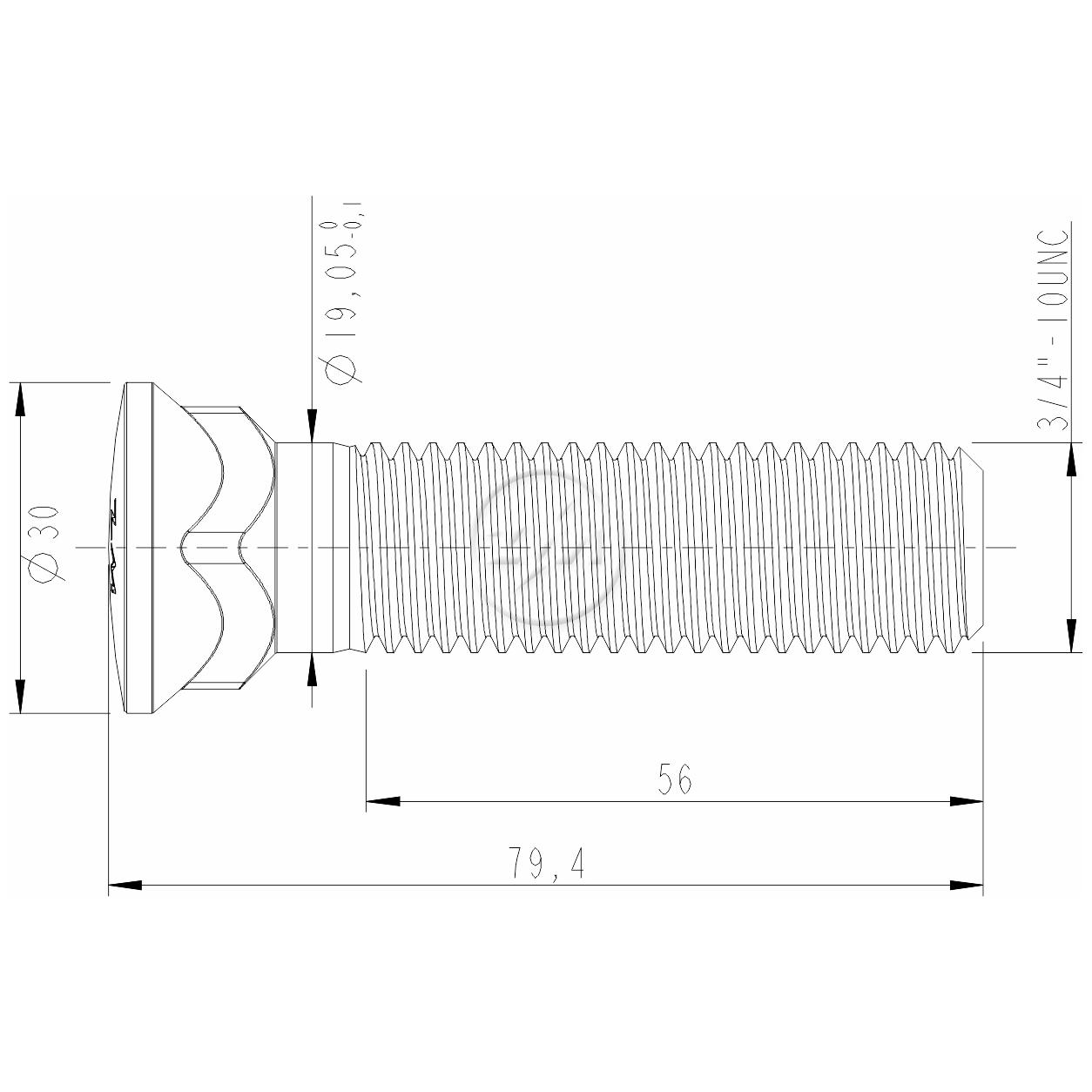 Kit 25 Parafuso Lâmina Trator 3/4"-10UNC x 3,1/8" - ZM - 3034073