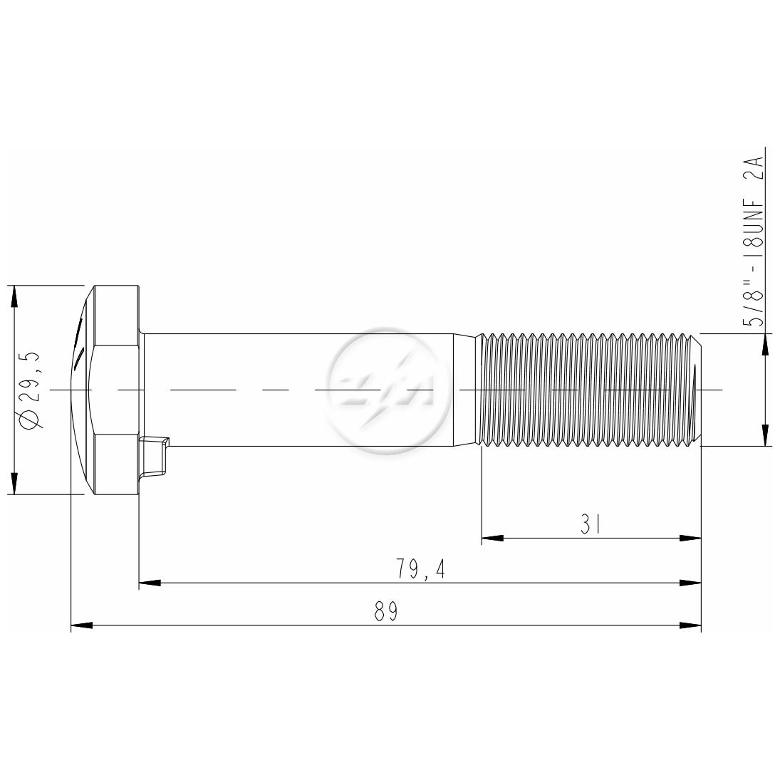 Kit 24 Parafuso de Roda 5/8"-18UNF x 79,4/89 - ZM - 3050830