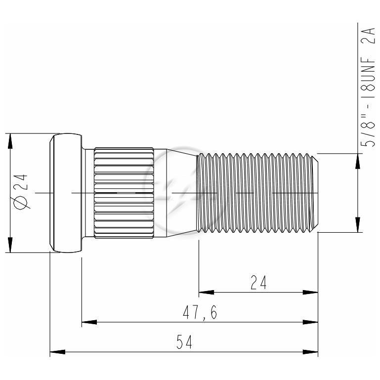 Kit 46 Parafuso de Roda 5/8"-18UNF x 47,6/54 - ZM - 3050833