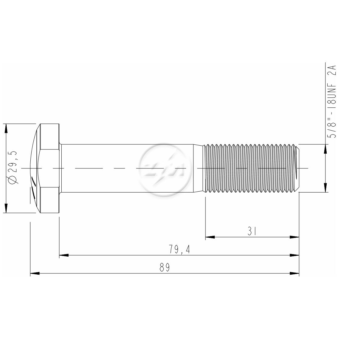 Kit 46 Parafuso de Roda 5/8"-18UNF x 79,4/89 - ZM - 3050836