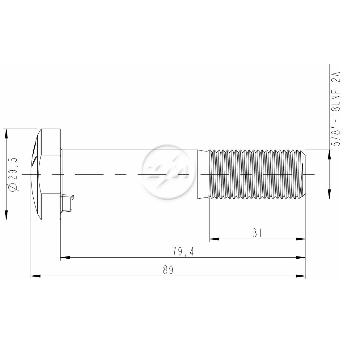 Kit 24 Parafuso de Roda 5/8"-18UNF x 79,4/89 - ZM - 3050840