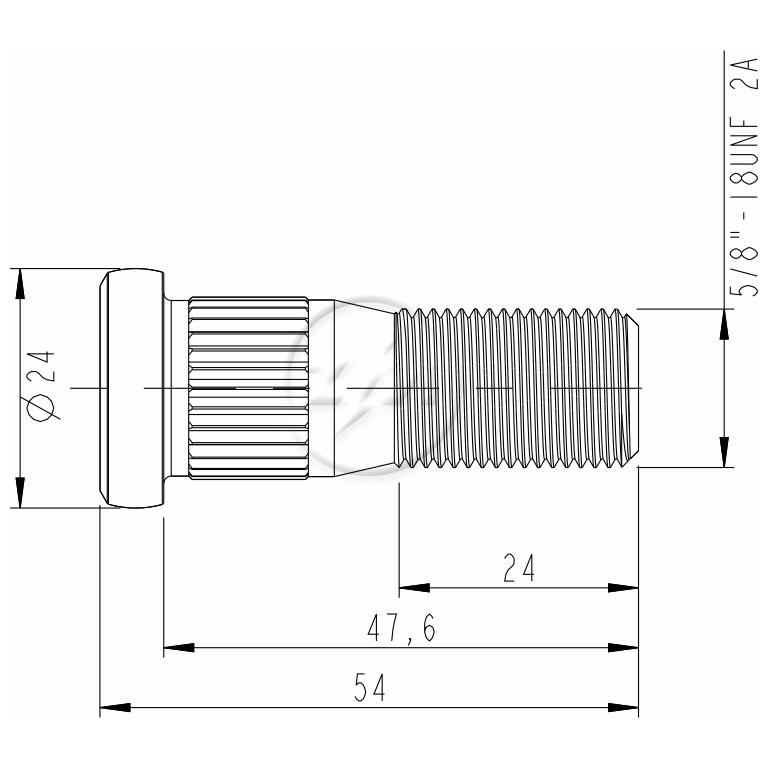 Kit 80 Parafuso de Roda 5/8"-18UNF x 47,6/54 - ZM - 3050843