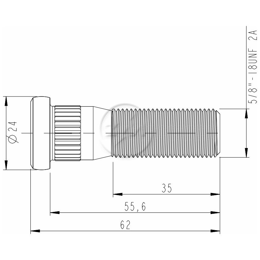 Kit 46 Parafuso de Roda 5/8"-18UNF x 55,6/62 - ZM - 3050844