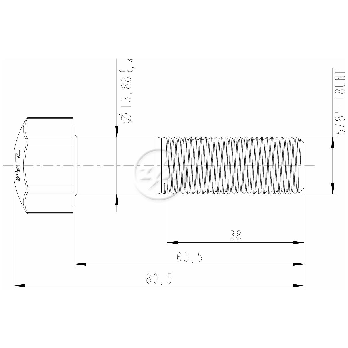 Kit 25 Parafuso da Esteira 5/8"-18UNF x 2,1/2" - ZM - 3050852