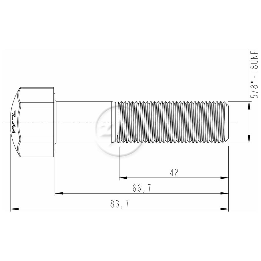 Kit 25 Parafuso da Esteira 5/8"-18UNF x 2,5/8" - ZM - 3050853