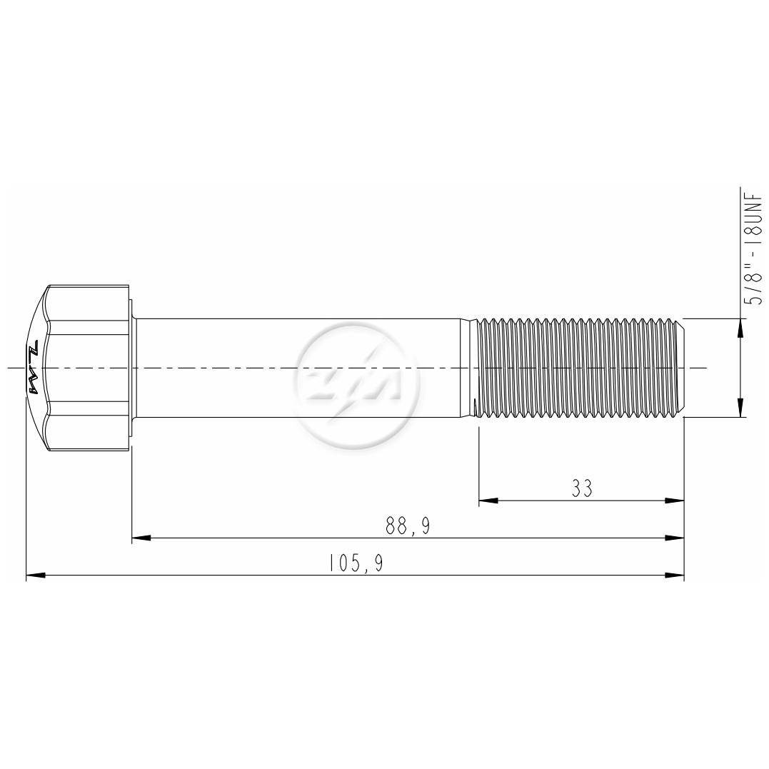 Kit 25 Parafuso da Esteira 5/8"-18UNF x 3,1/2" - ZM - 3050856