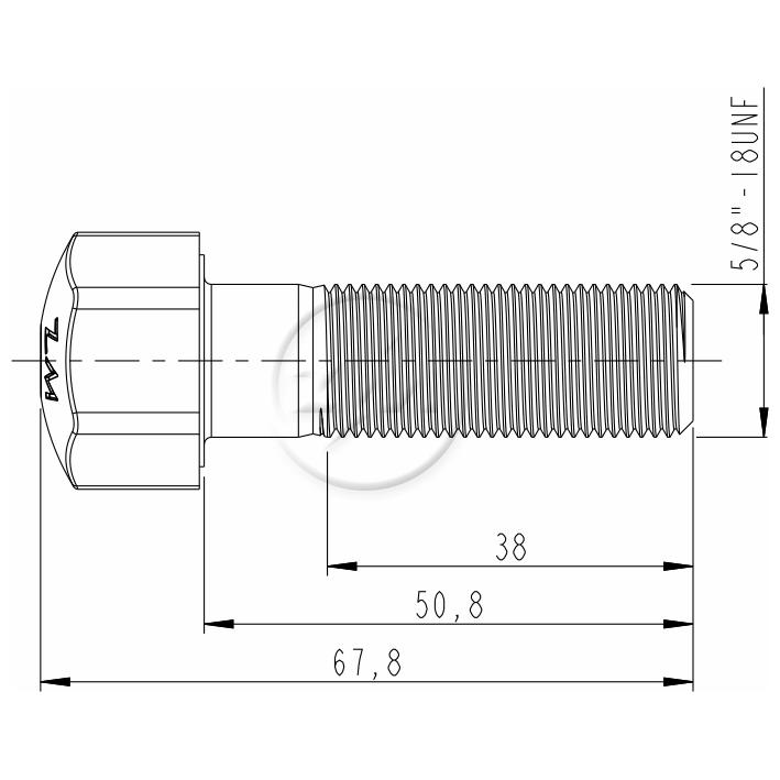 Kit 50 Parafuso da Esteira 5/8"-18UNF x 2" - ZM - 30.508.59