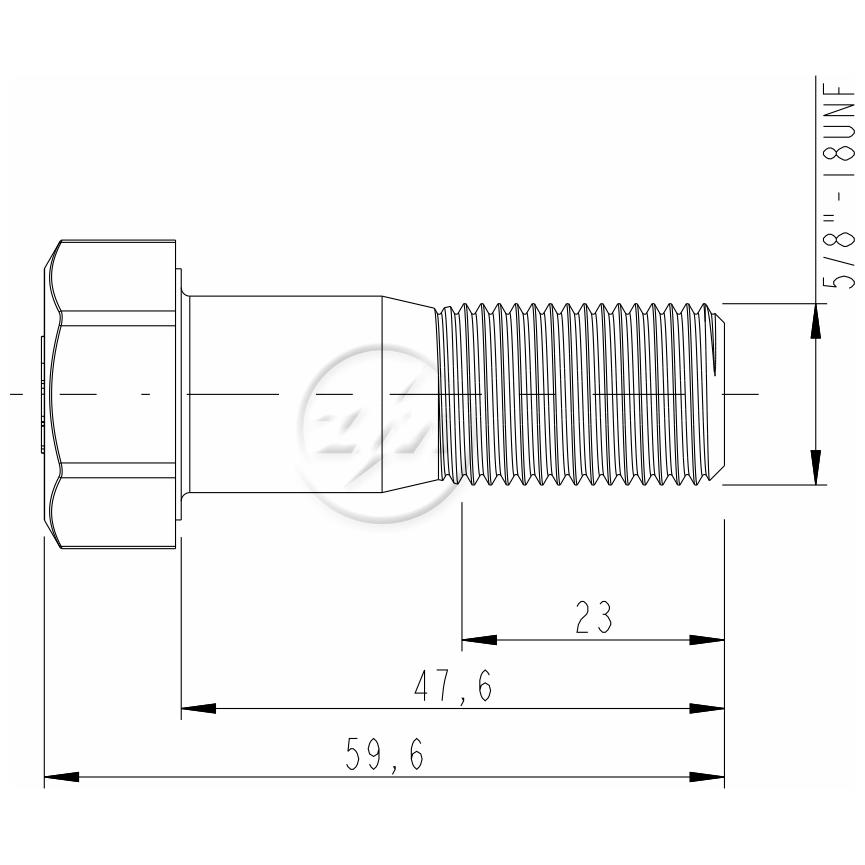 Kit 50 Parafuso de Roda 5/8"-18UNF x 47,6/59,6 - ZM - 3050860