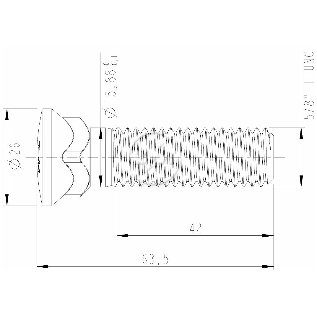 Kit 50 Parafuso Lâmina Trator 5/8"-11UNC x 2,1/2" - ZM - 3058073