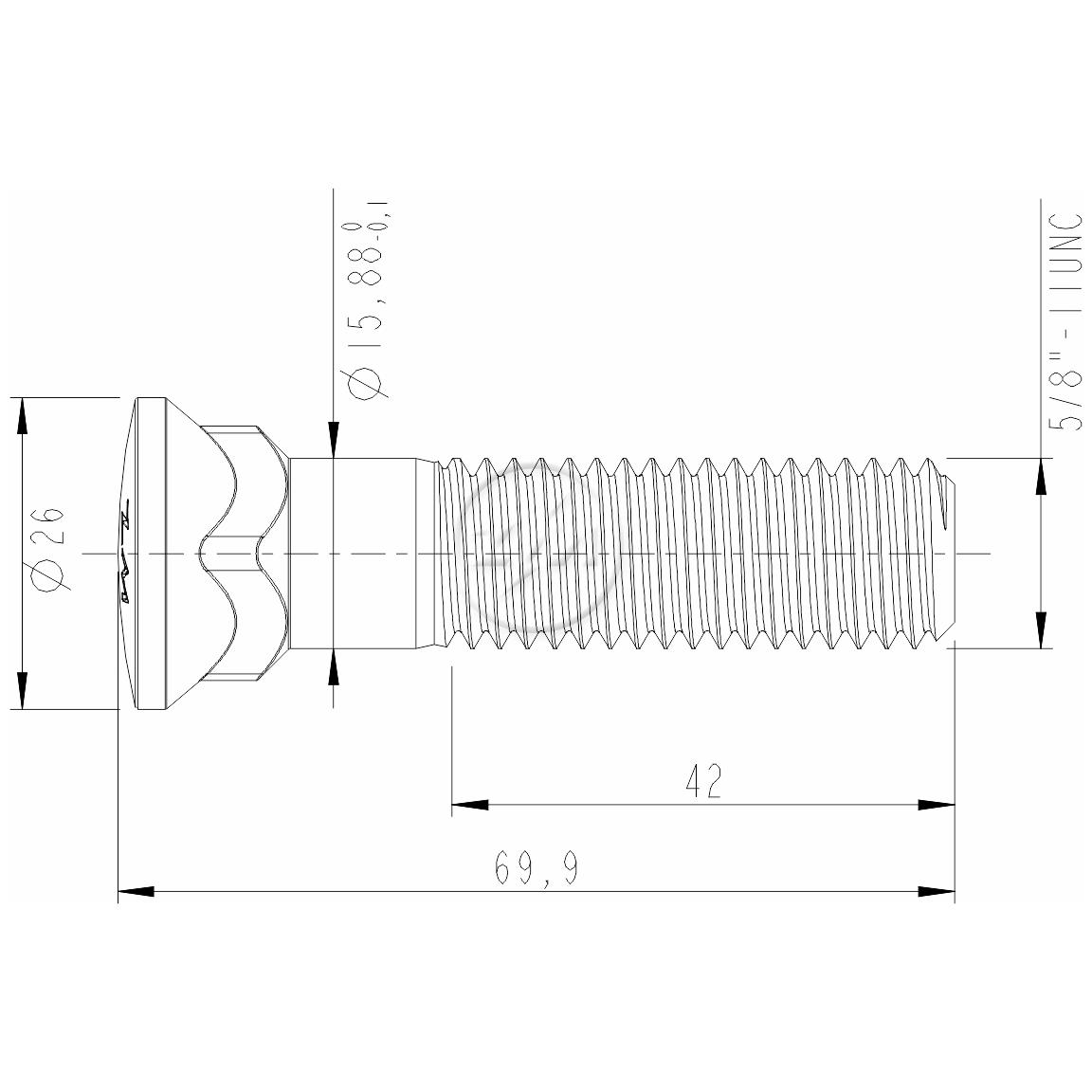 Kit 50 Parafuso Lâmina Trator 5/8"-11UNC x 2,3/4" - ZM - 3058074