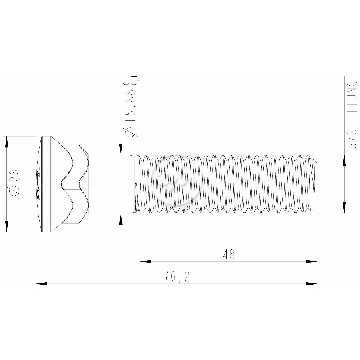 Kit 50 Parafuso da Lâmina Trator 5/8"-11UNC x 3" - ZM - 3058075