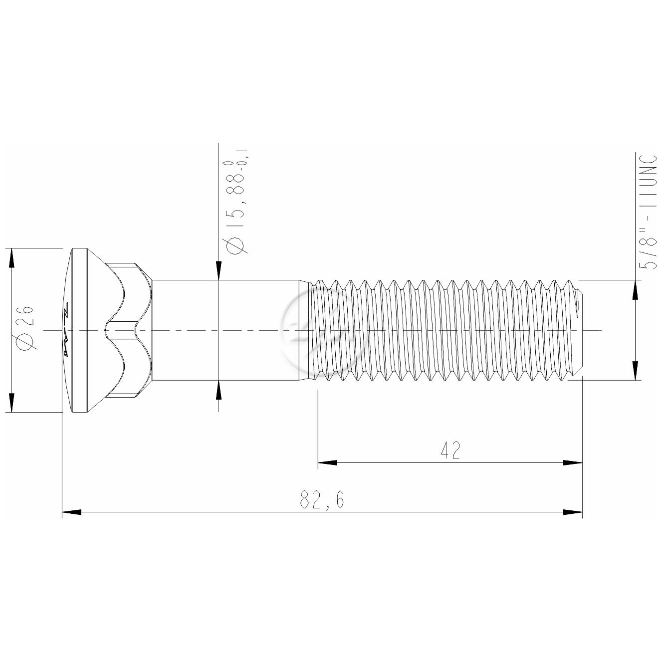 Kit 50 Parafuso Lâmina Trator 5/8"-11UNC x 3,1/4" - ZM - 3058076