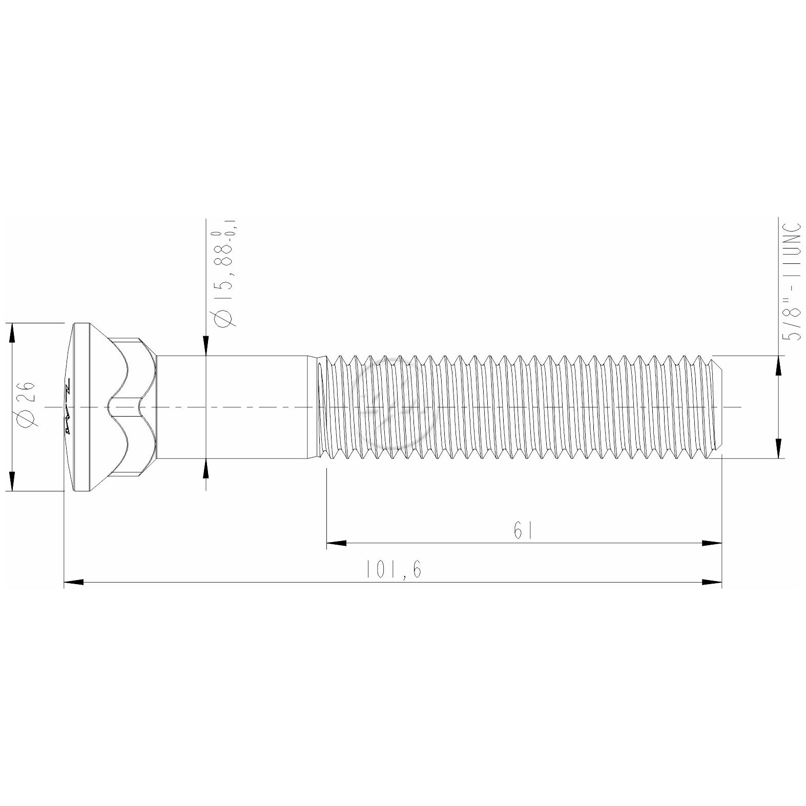 Kit 25 Parafuso da Lâmina Trator 5/8"-11UNC x 4" - ZM - 3058078