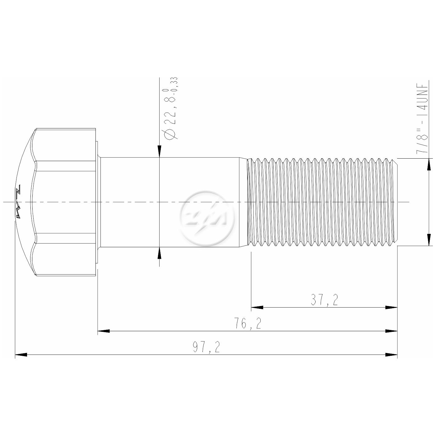 Kit 40 Parafuso da Esteira 7/8"-14UNF x 3" - ZM - 30.708.55