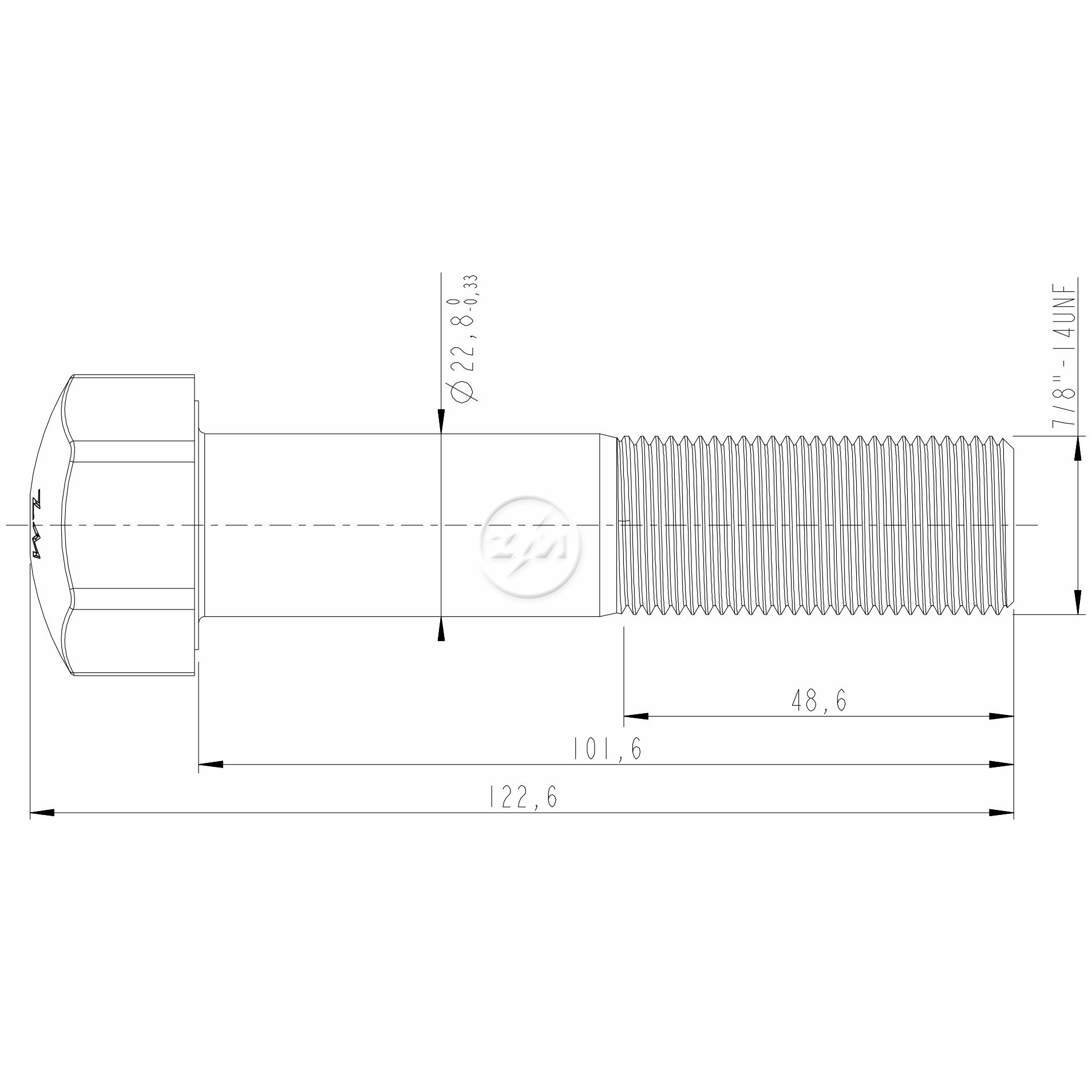 Kit 30 Parafuso da Esteira 7/8"-14UNF x 4" - ZM - 30.708.57
