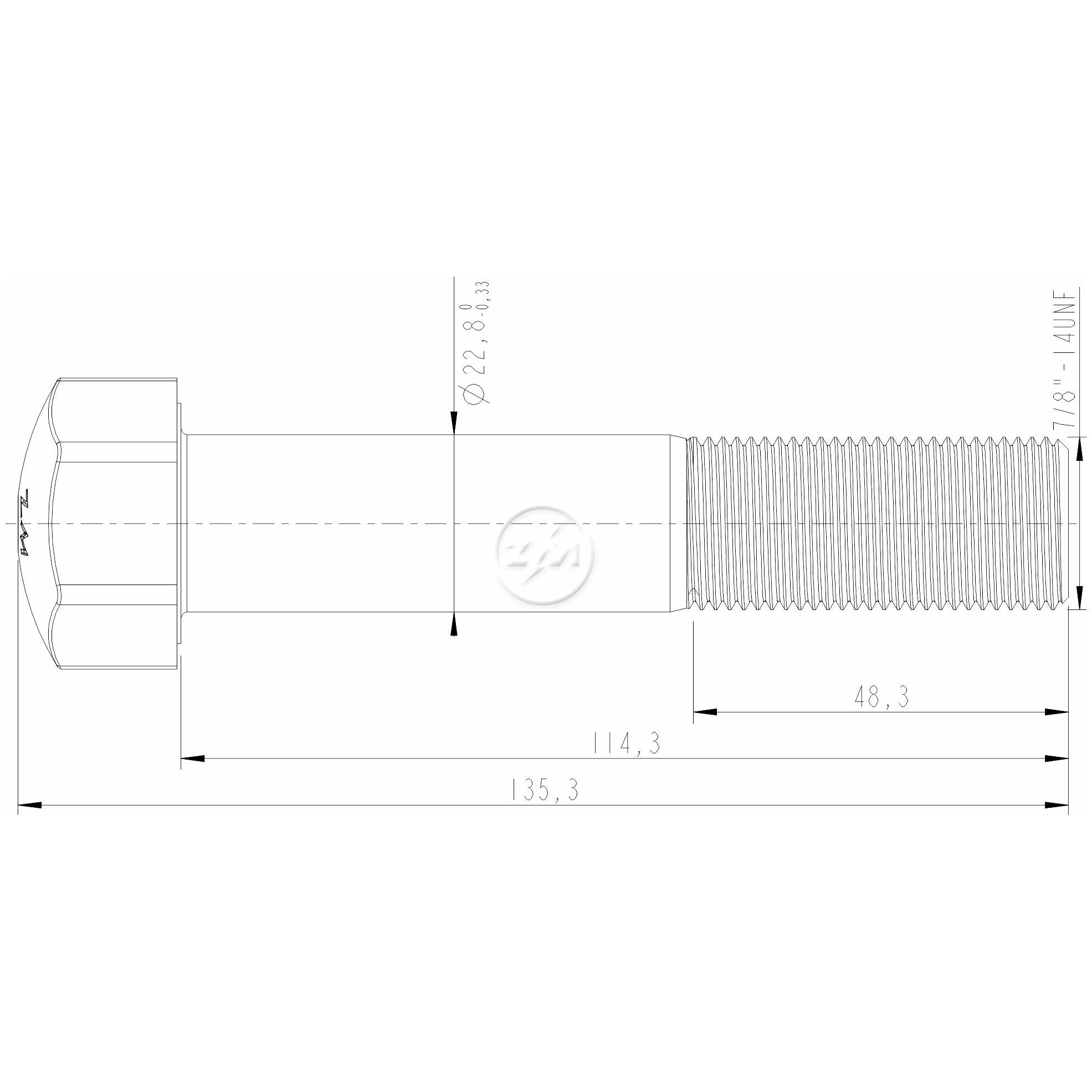 Kit 24 Parafuso da Esteira 7/8"-14UNF x 4,1/2" - ZM - 3070858