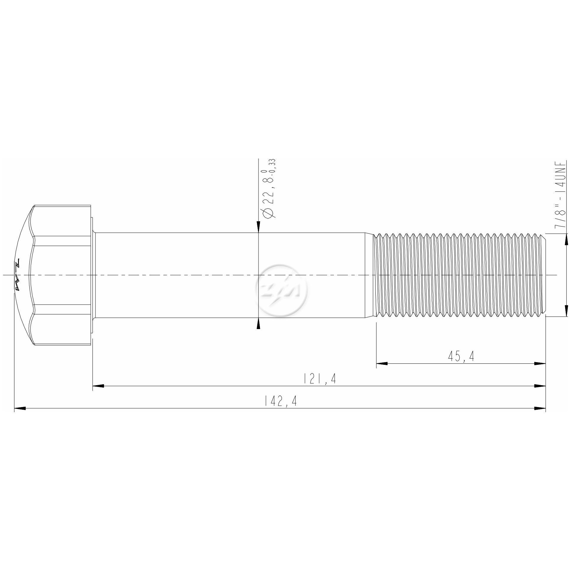 Kit 24 Parafuso da Esteira 7/8"-14UNF x 4,25/32" - ZM - 3070859