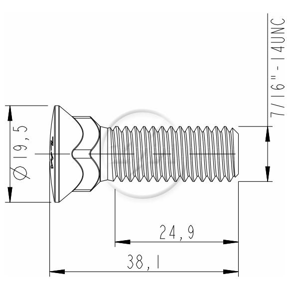 Kit 100 Parafuso Lâmina Trator 7/16"-14UNCx 1,1/2" - ZM - 3076172
