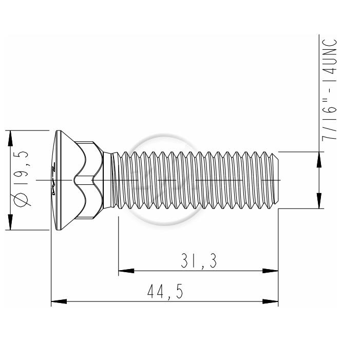 Kit 100 Parafuso Lâmina Trator 7/16"-14UNCx 1,3/4" - ZM - 3076173