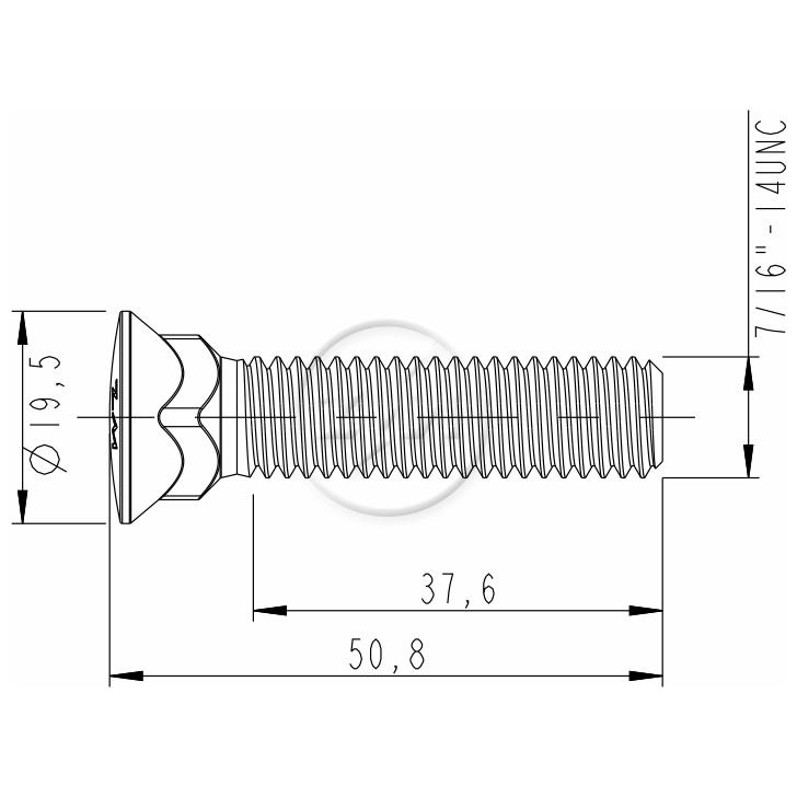 Kit 100 Parafuso Lâmina Trator 7/16"-14UNC x 2" - ZM - 3076174