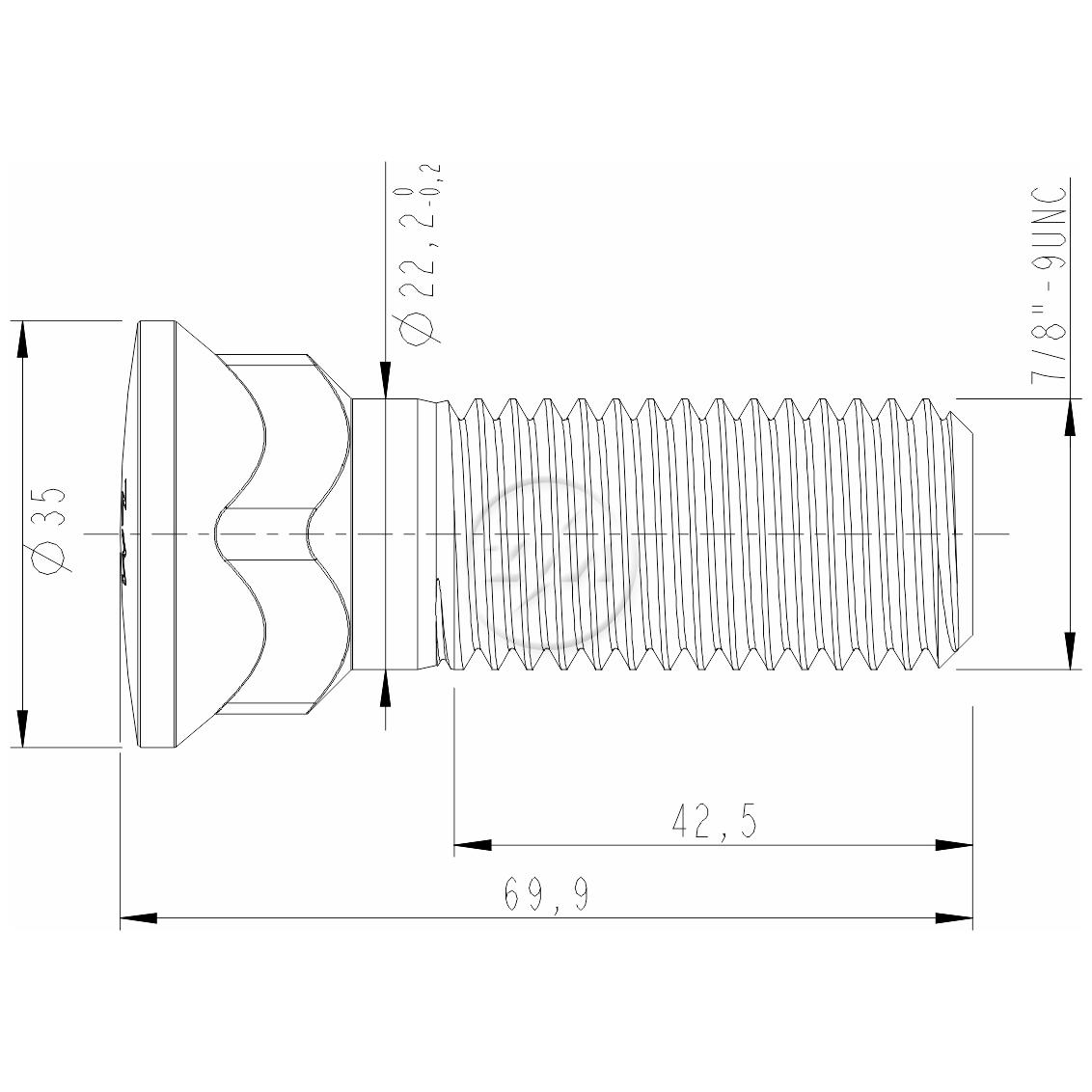 Kit 30 Parafuso Lâmina Trator 7/8"-9UNC x 2,3/4" - ZM - 3078072