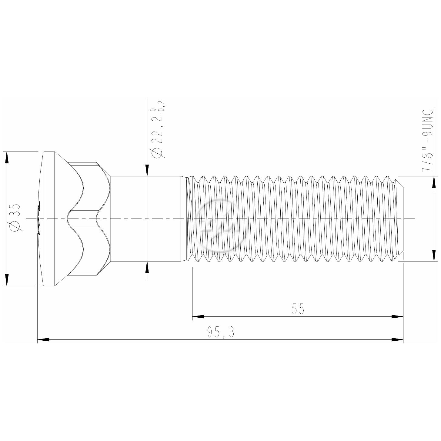 Kit 40 Parafuso Lâmina Trator 7/8"-9UNC x 3,3/4" - ZM - 3078076
