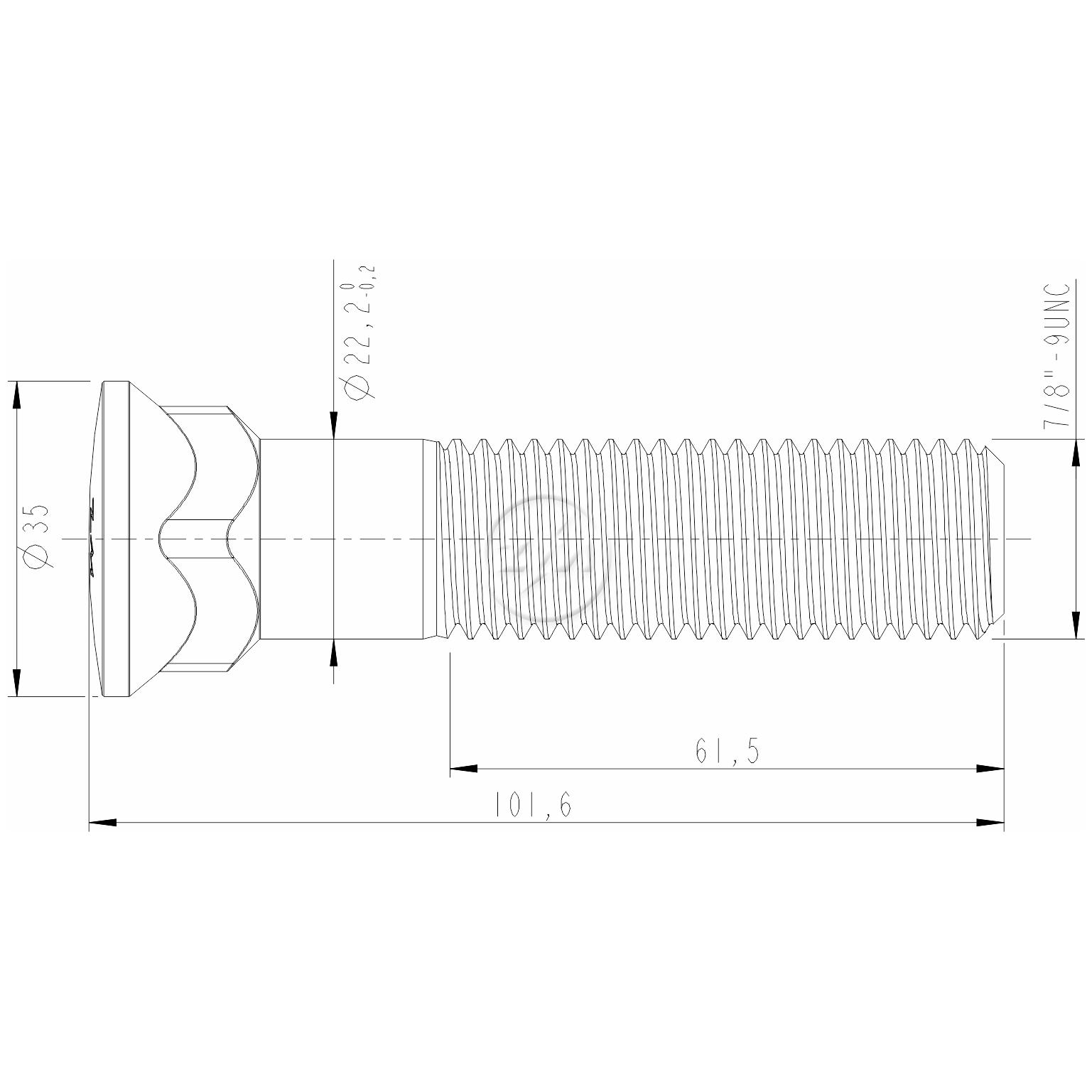 Kit 40 Parafuso da Lâmina do Trator 7/8"-9UNC x 4" - ZM - 3078077