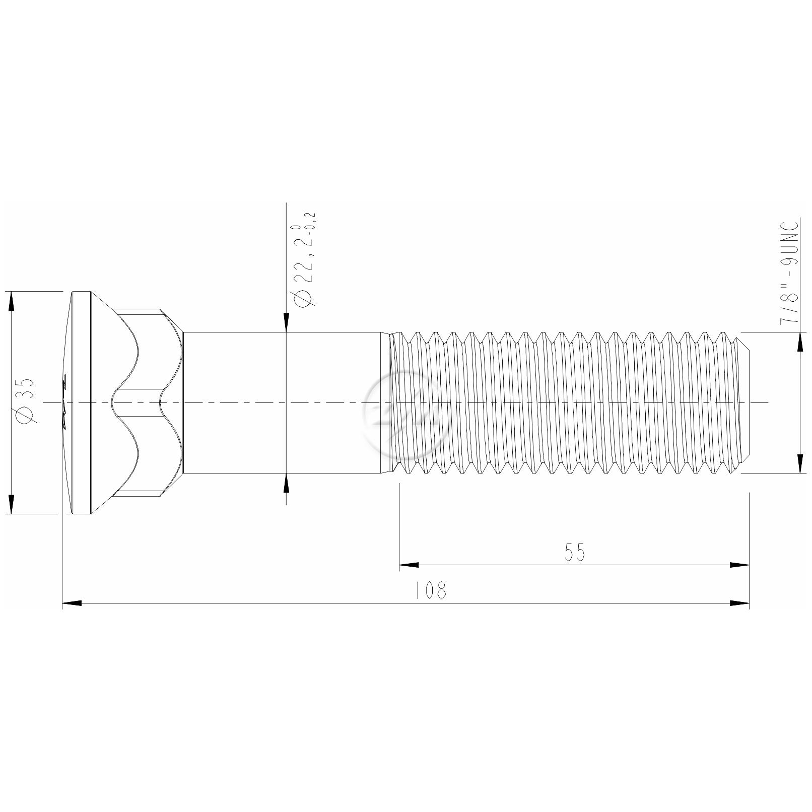Kit 30 Parafuso Lâmina Trator 7/8"-9UNC x 4,1/4" - ZM - 3078078