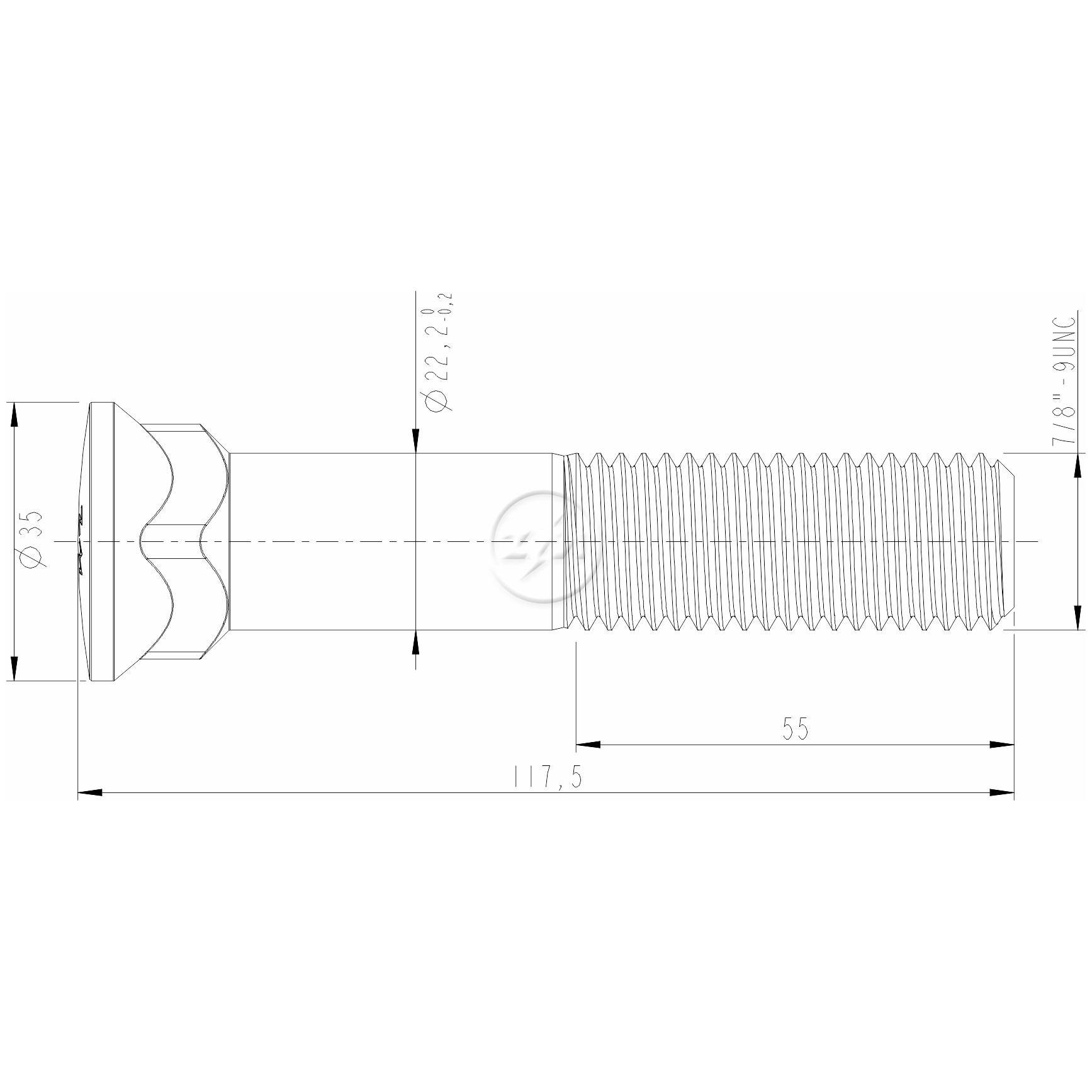 Kit 24 Parafuso Lâmina Trator 7/8"-9UNC x 4,5/8" - ZM - 3078090