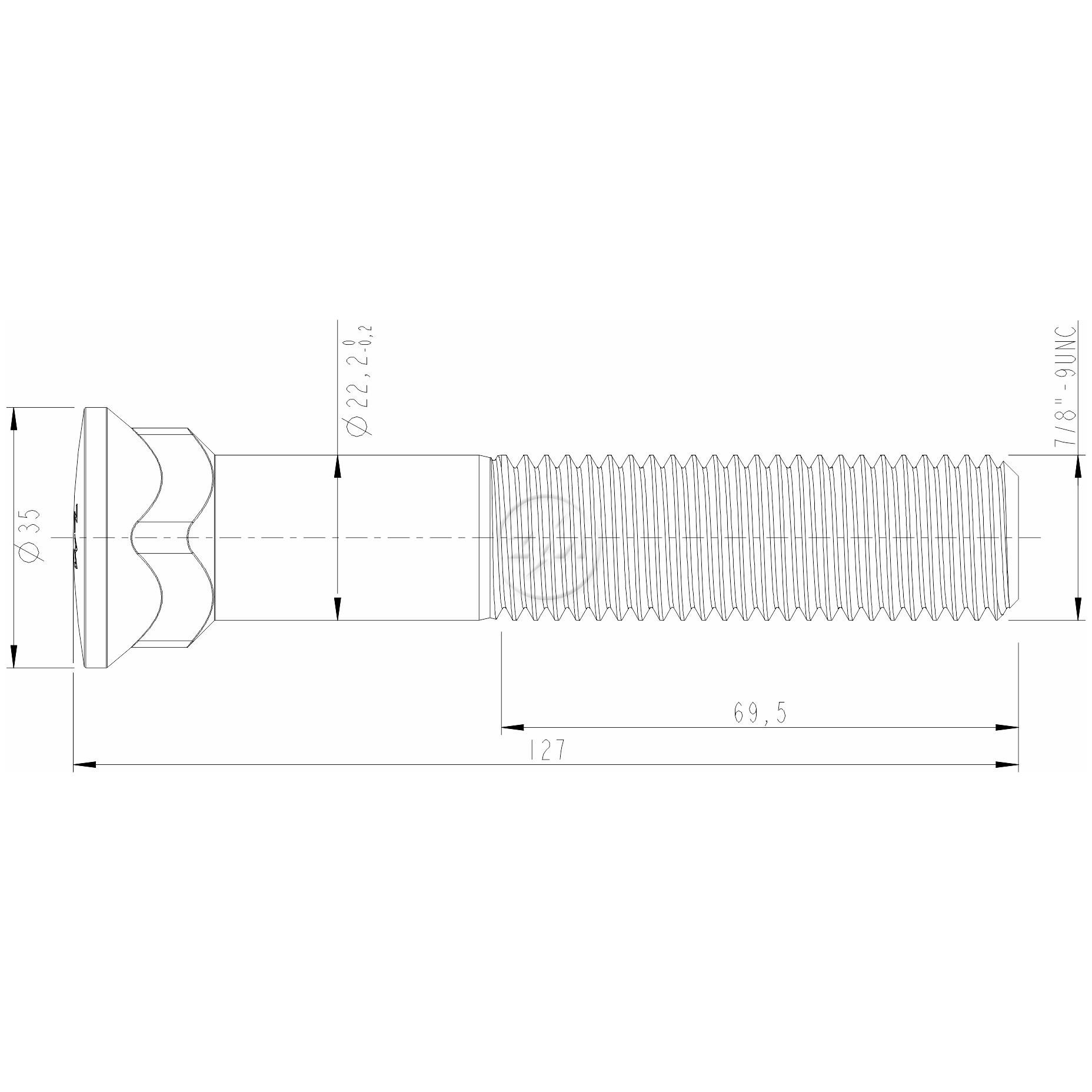 Kit 24 Parafuso da Lâmina do Trator 7/8"-9UNC x 5" - ZM - 3078091