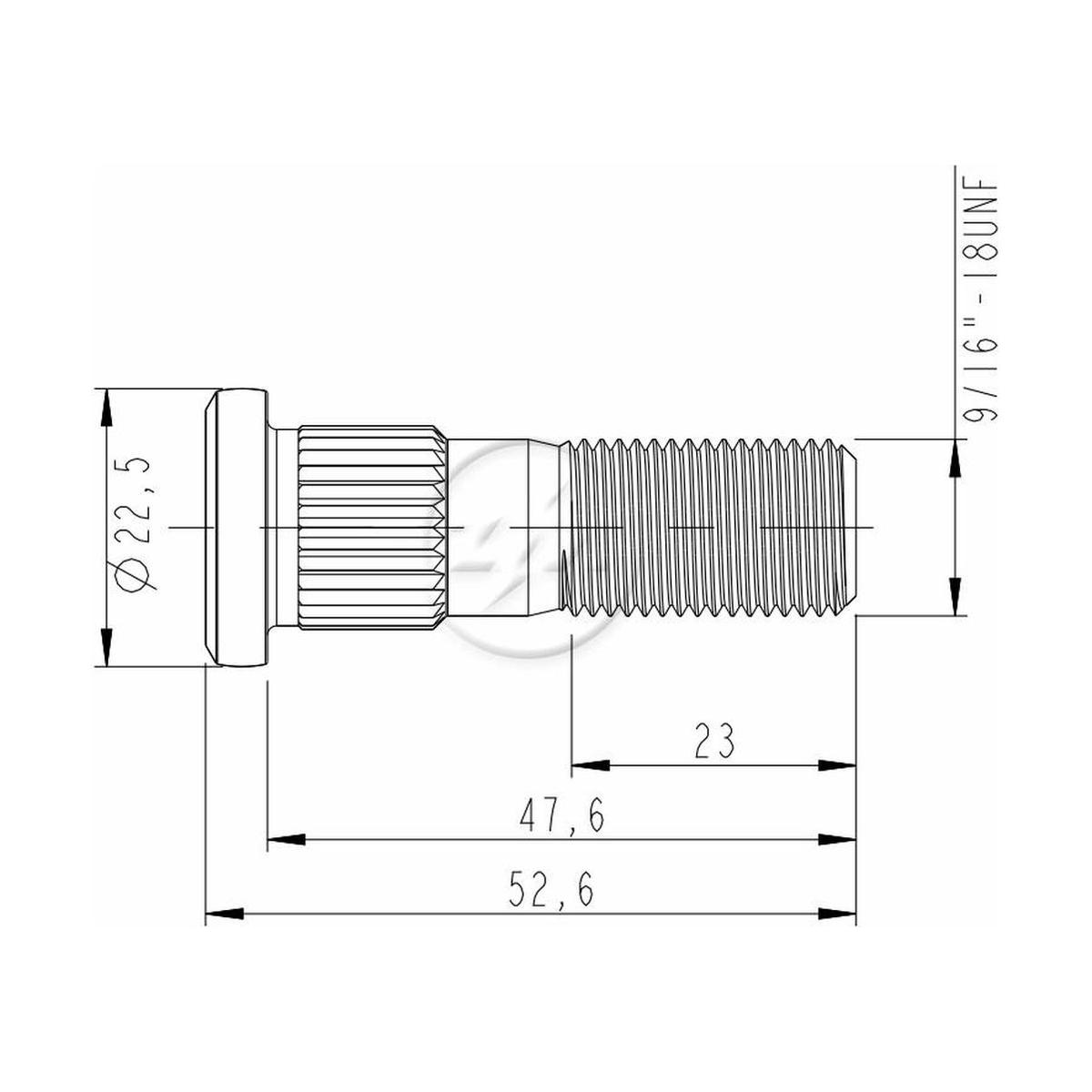 Kit 80 Parafuso de Roda 9/16"-18UNF x 47,6/52,6 - ZM - 3091630