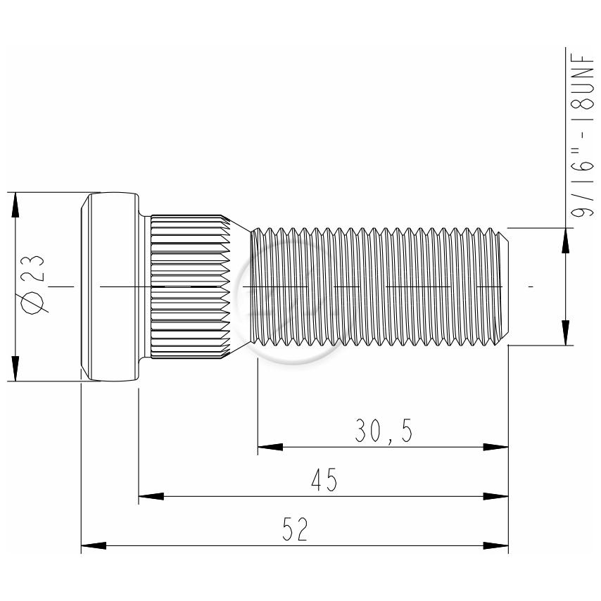 Kit 50 Parafuso de Roda 9/16"-18UNF x 45/53 - ZM - 30.916.32