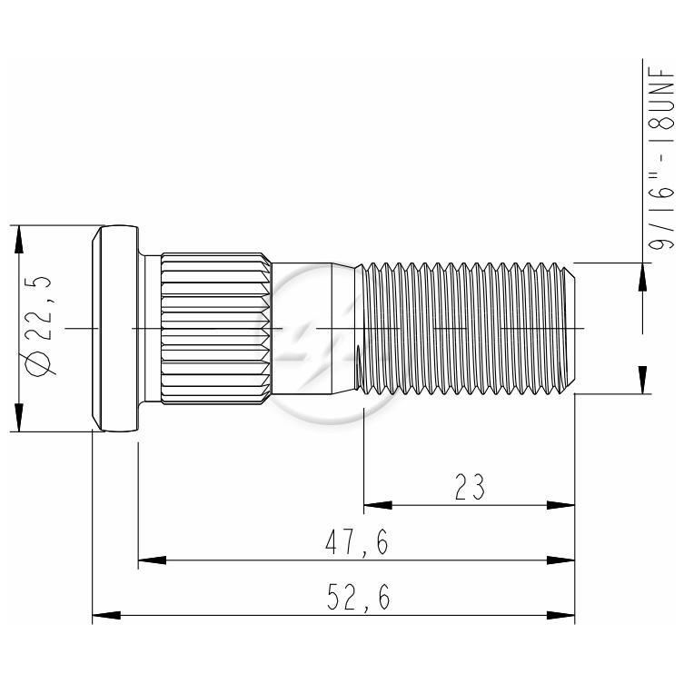 Kit 80 Parafuso de Roda 9/16"-18UNF x 47,6/52,6 - ZM - 3091640