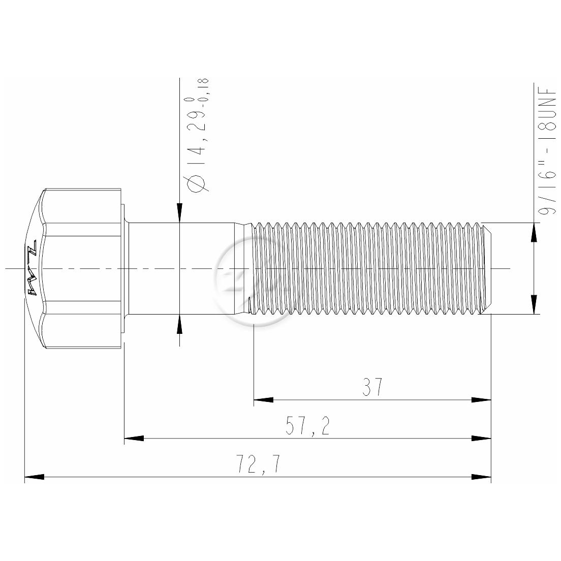 Kit 50 Parafuso da Esteira 9/16"-18UNF x 2,1/4" - ZM - 3091653