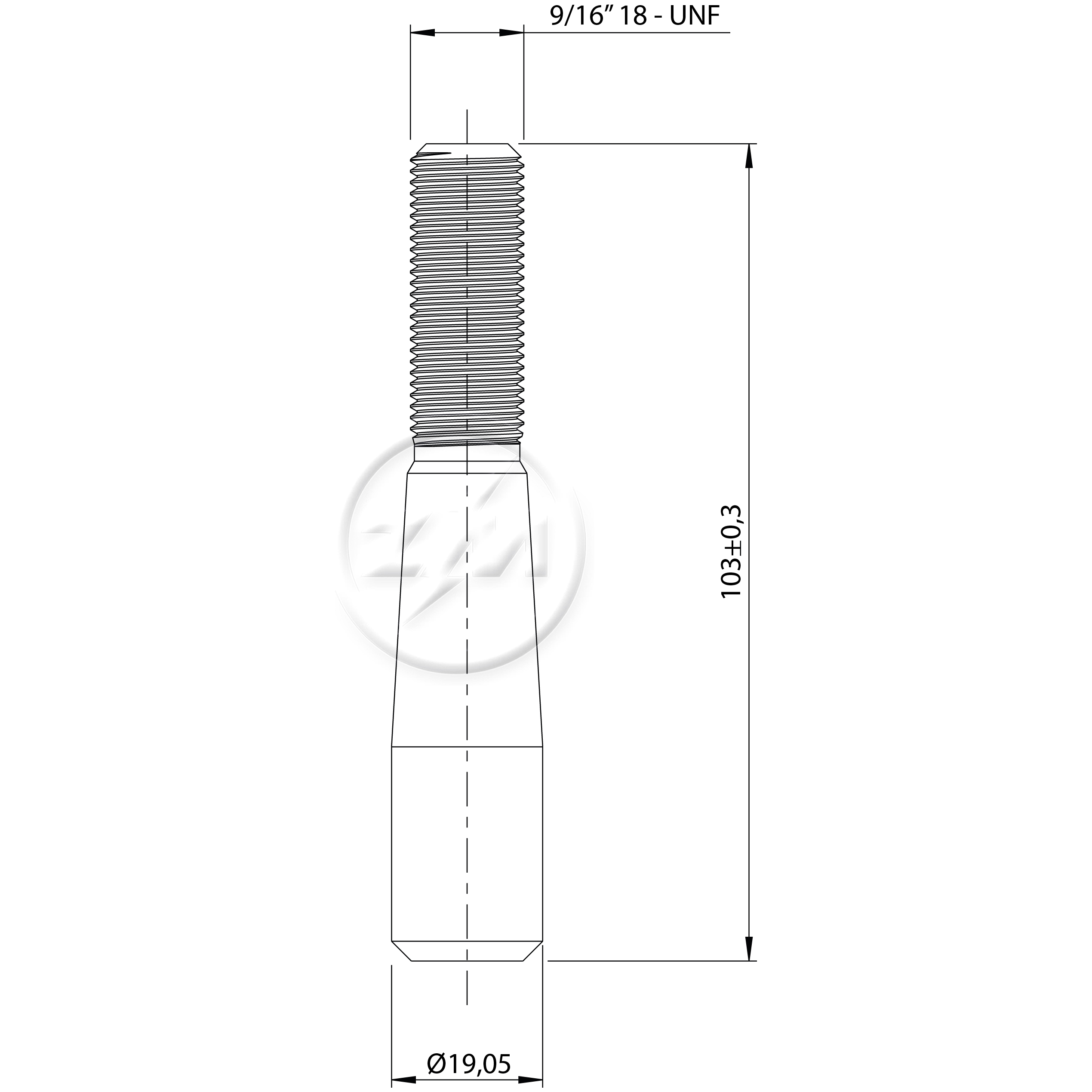 Kit 25 Pino Cônico Trava Balança 9/16"-18UNF x 103 - ZM - 3100310