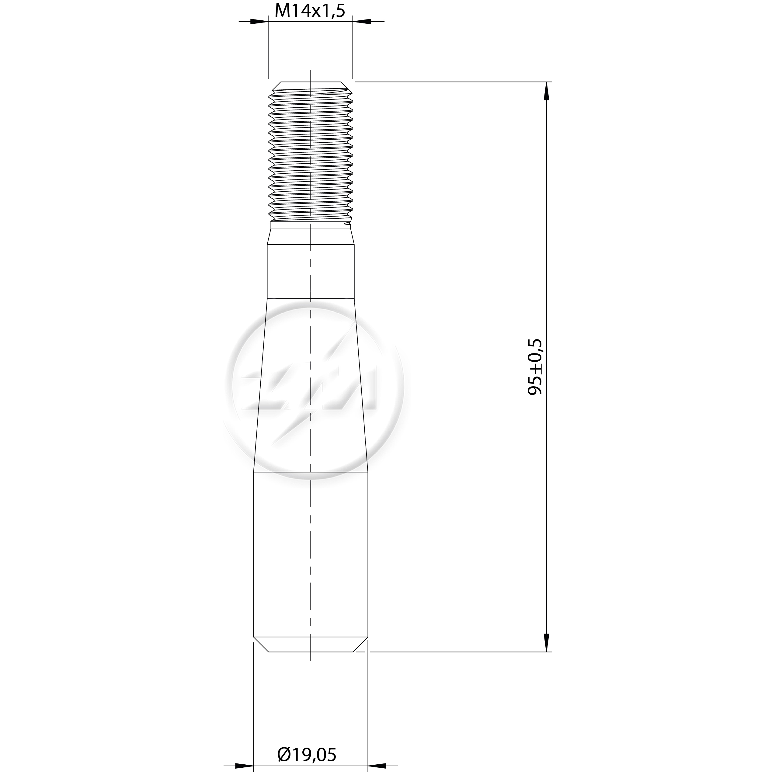 Kit 25 Pino Cônico Trava da Balança M14-1,5 x 95 - ZM - 3100311