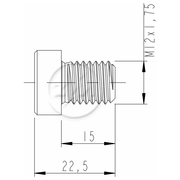 Kit 100 Parafuso da Quinta Roda M12-1,75 X 15 X CH8 - ZM - 3201258