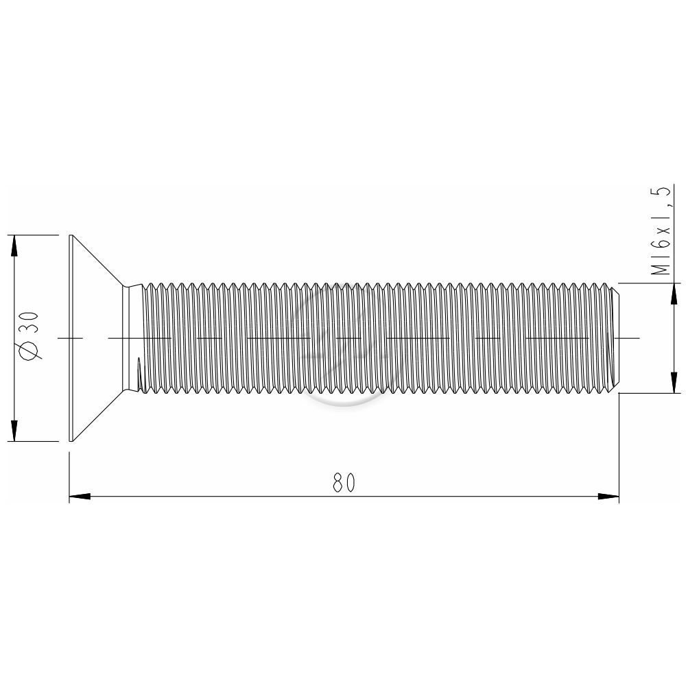 Kit 25 Parafuso da Quinta Roda M16-1,5 X 80 X CH10 - ZM - 3201656
